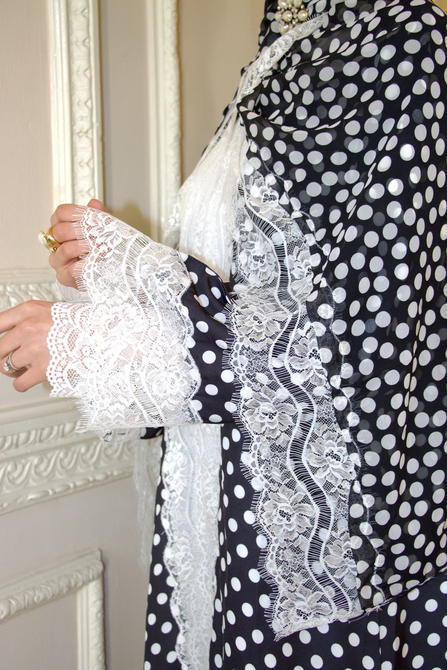 White Blouse Lace Sleeve