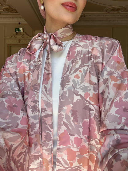 Blush Florals ~Printed Abaya