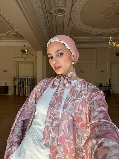 Blush Florals ~Printed Abaya