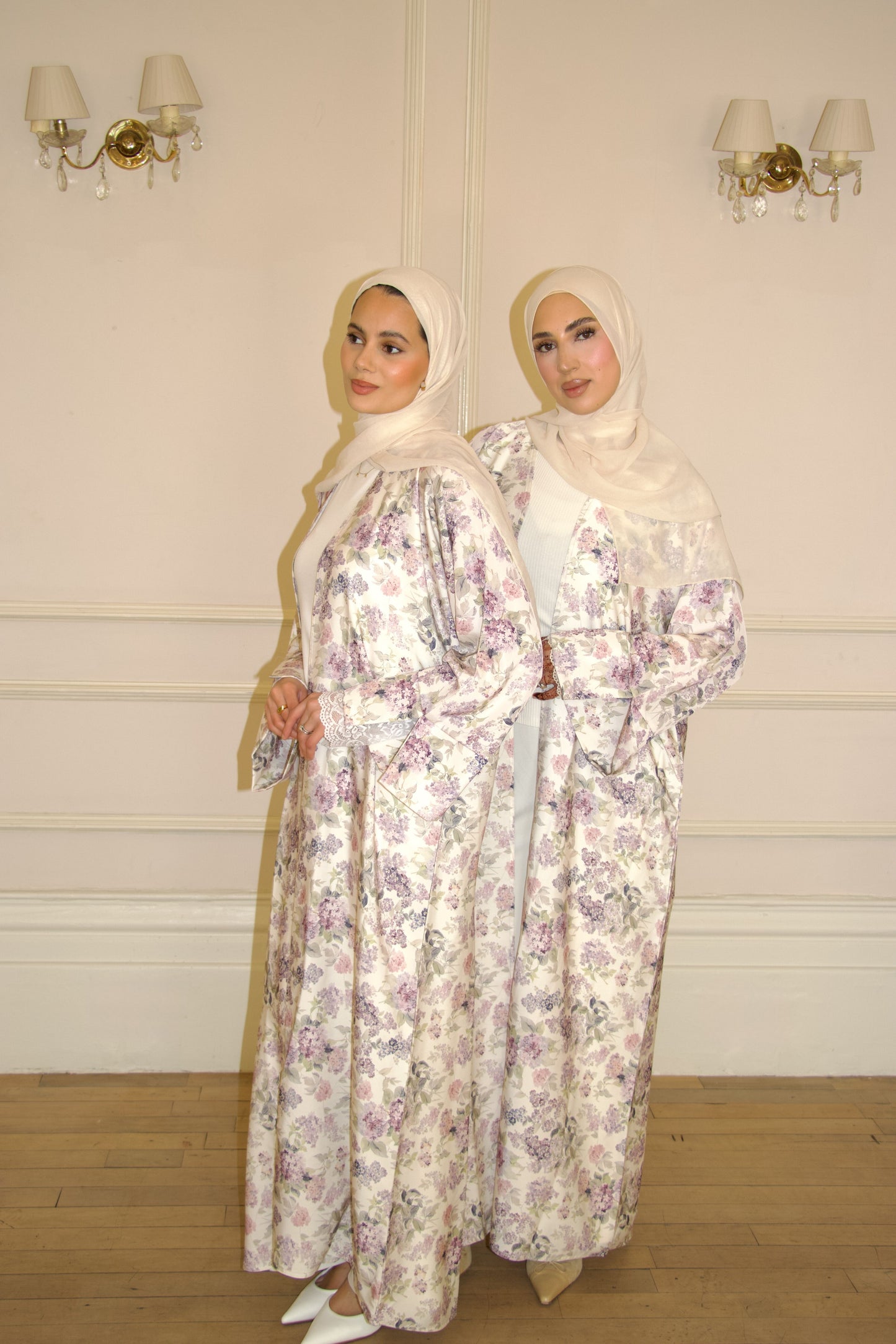 Lavender Florals~ Printed Abaya