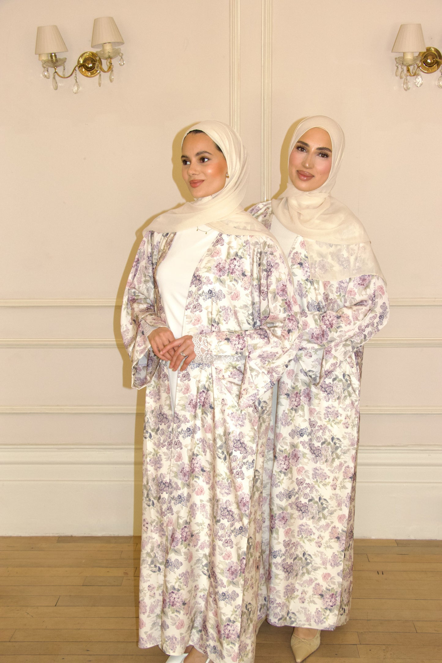 Lavender Florals~ Printed Abaya