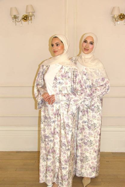 Lavender Florals~ Printed Abaya