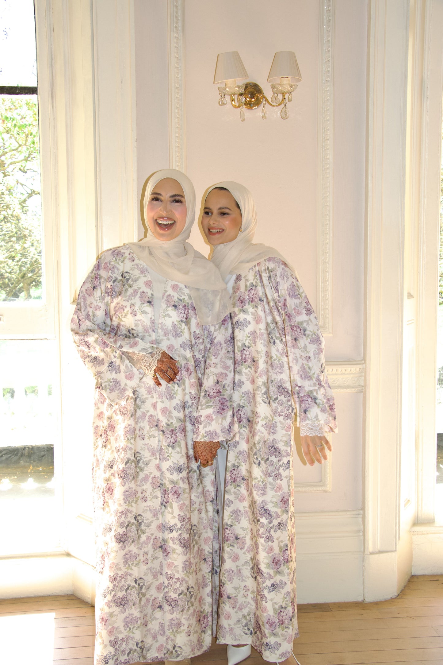 Lavender Florals~ Printed Abaya