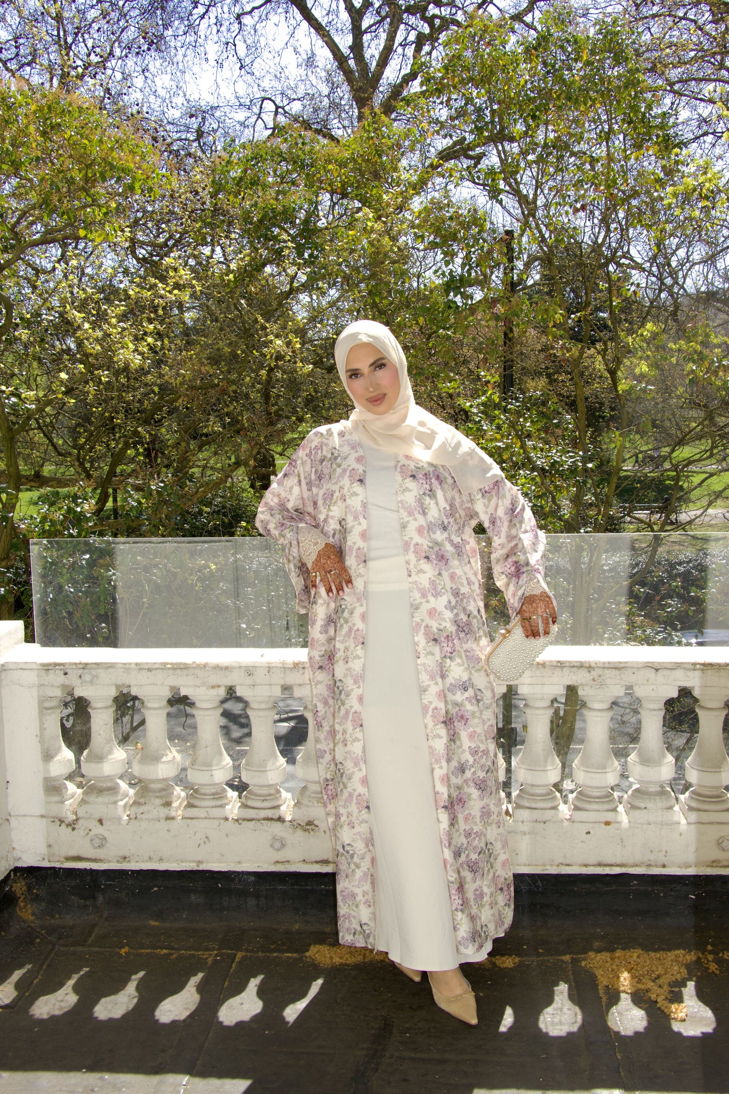 Lavender Florals~ Printed Abaya