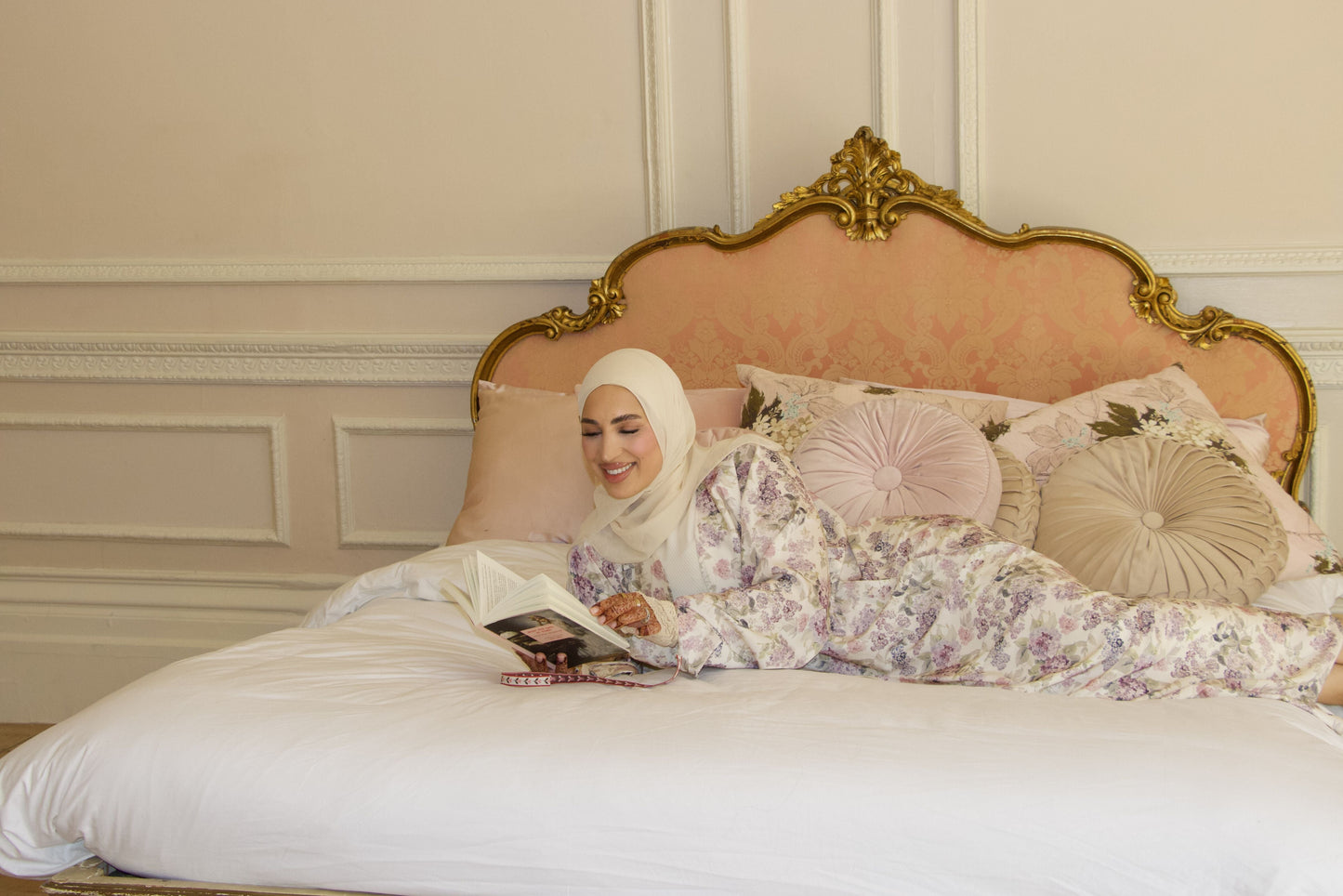 Lavender Florals~ Printed Abaya