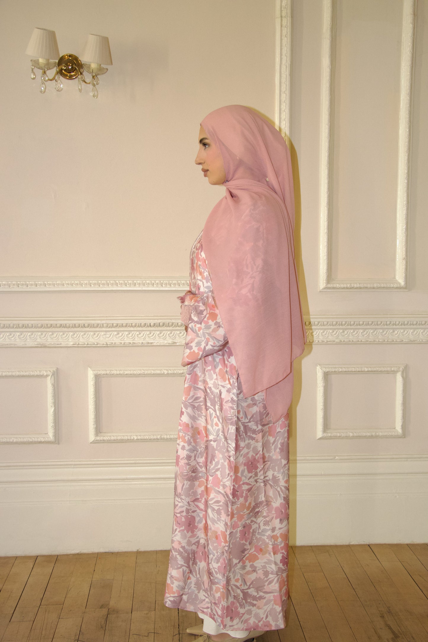 Blush Florals ~Printed Abaya