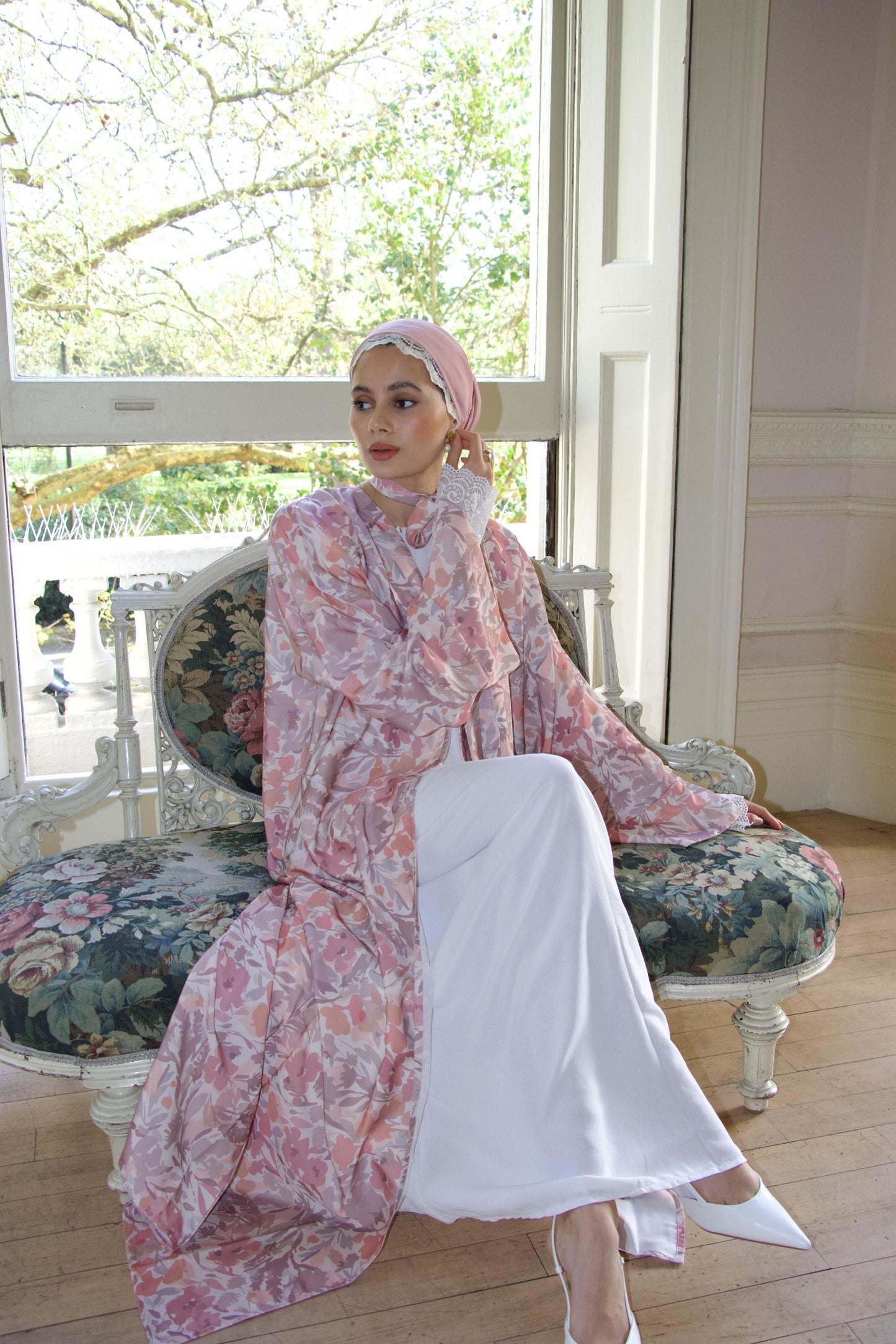 Blush Florals ~Printed Abaya
