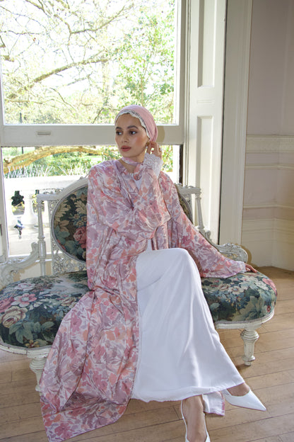 Blush Florals ~Printed Abaya