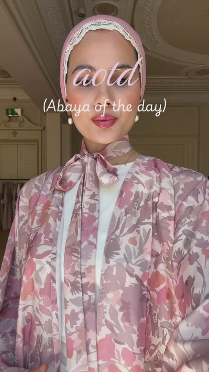 Blush Florals ~Printed Abaya
